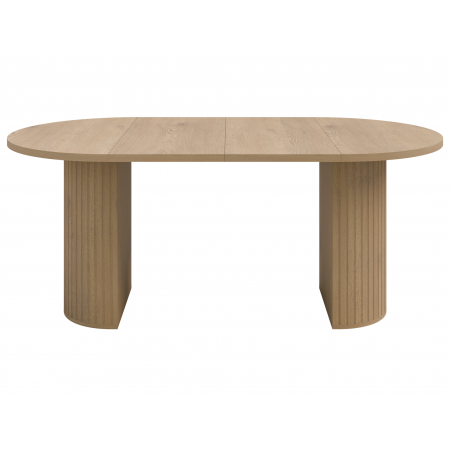 Stół okrągły rozkładany 100 cm dąb cremona frezowana podstawa OLIVO